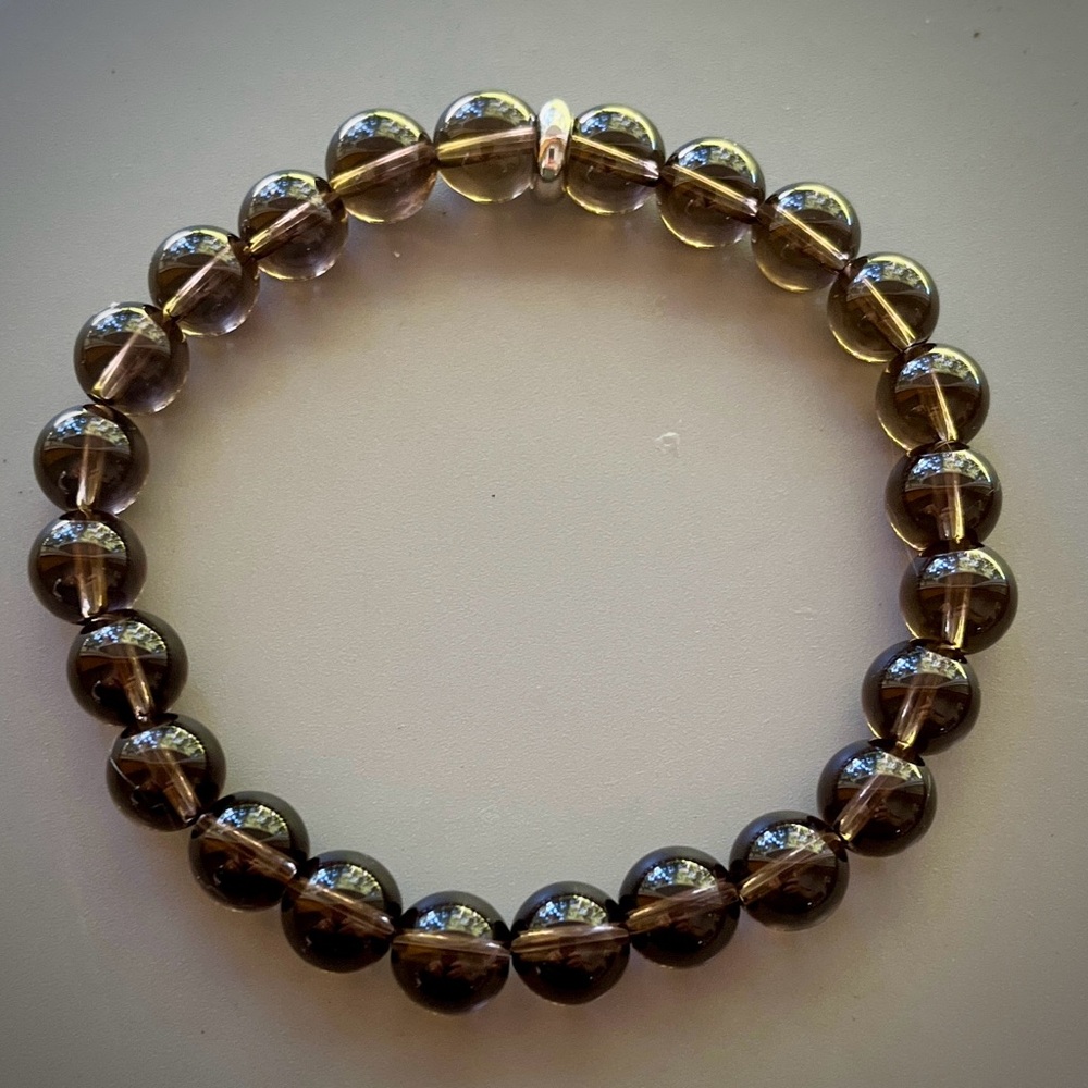 Smoky Quartz Handcrafted Bead Bracelet